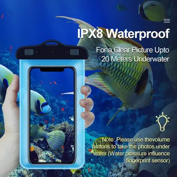 Vandens įrodymas mobilųjį telefoną maišas PVC, atsparus vandeniui telefono dėklas 