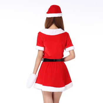 Naujas Produktas Kalėdų Suknelė Mados Lady Kalėdų Vakarėlį Pirštines, Kepurę Atostogų Suknelę, Promenadzie Suknelė Raudona Suknelė Seksualus Kostiumas Suaugusių Moterų