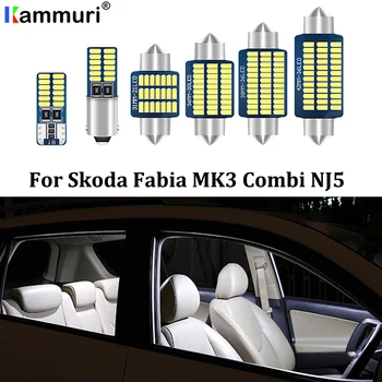 KAMMURI 13Pcs Ne Klaida Canbus Baltas LED Automobilio Salono Žemėlapis Šviesos Paketas Komplektas Skoda Fabia MK3 Combi NJ5 (m.+)