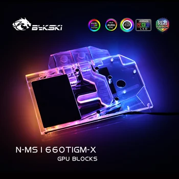 Bykski Vandens Bloko naudoti MSI GeForce GTX 1660 Ti Žaidimų X 6G / GTX 1660 ŠARVAI OC/ Viso Padengti Vario Radiatorius, Blokinis/ RGB Šviesos