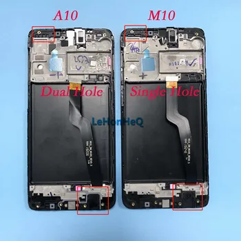 5 Gabalas/daug A10 LCD Samsung Galaxy A10 Ekranas A105/DS A105F M10 M105 Jutiklinis Ekranas skaitmeninis keitiklis komplektuojami su Rėmo