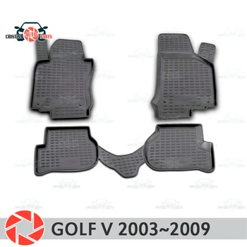 Grindų kilimėliai Volkswagen Golf 5 2003-2009 m. pledai ne slydimo poliuretano purvo apsaugos, vidaus reikalų automobilių optikos reikmenys