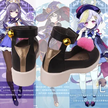 Anime Genshin Poveikio Qiqi Keqing Mona Princesė Batai Moterų, Mergaičių Studentų Aukštakulnius Batus cosplay batai Liyue Uosto