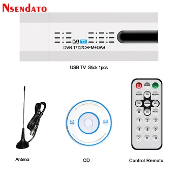 Skaitmeninės palydovinės DVB t2 USB TV Stick Imtuvas su antena Nuotolinio HD USB TV Imtuvas DVB-T2/DVB-T/DVB-C/FM/DAB USB TV Stick PC