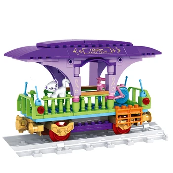 AUSINI Geležinkelio Traukinio Blokai Žaislai Modelis Geležinkelio Dviračių Statybos Miesto Traukinių Žaislas Vaikams, Plytos Mergaičių Duomenys