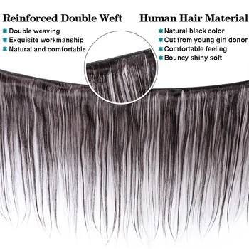 Pagal Peru Plaukų Ryšulių Tiesiai Žmogaus Plaukų Pynimas Ryšulių Remy Plaukų Pratęsimo Natūralios/Juodos 1/3/4 Vnt 8-30 Cm Juoda