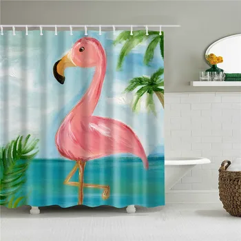 Gyvūnų Flamingo Šiaurės Nuotraukas Vandeniui Dušo Užuolaidos Vonios kambarys 3d Spaudinius Poliesteris Vonia Ekrano Namų Dekoro