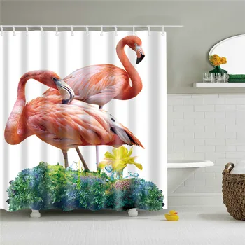 Gyvūnų Flamingo Šiaurės Nuotraukas Vandeniui Dušo Užuolaidos Vonios kambarys 3d Spaudinius Poliesteris Vonia Ekrano Namų Dekoro