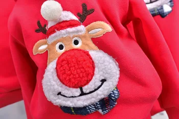 Nauja Raudona Nosį Elnių Kalėdų Šeimos Megztinis Nustatyti Pavasario Žiemos Vilnos Kalėdos Megztinis Su Hoodie Mama Tėtis Vaikams