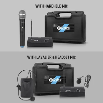 Debra Garso V-100 VHF Bevielis Mikrofonas Mikrofono Sistema Su Nešiojamų Atveju rankiniais arba Lavalier & Heatset už karaoke