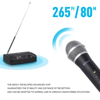 Debra Garso V-100 VHF Bevielis Mikrofonas Mikrofono Sistema Su Nešiojamų Atveju rankiniais arba Lavalier & Heatset už karaoke