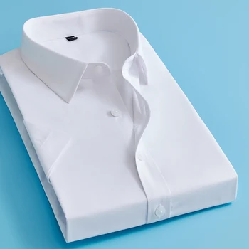 Camisa blanca a la moda para hombre, camisas masculinas con botones, camisas de manga corta de spalva puro, ropa de verano para