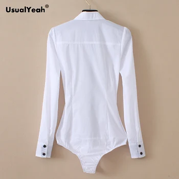 UsualYeah Siuvinėjimo Ženklelis Kišenėje Balti Marškiniai 
