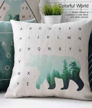 Šiaurės geometrijos Žalia Miško elnias Pagalvę gyvūnų pagalvėlės storas lininis užvalkalas sofos pagalvėlių namų dekoratyvinės Pagalvės