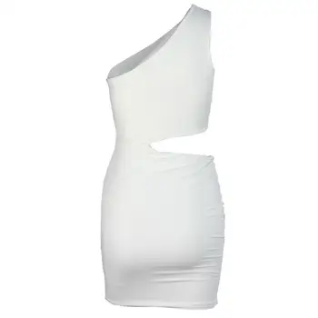 Colysmo Balta Vasaros Suknelė Moterys Vienos Pečių Krūtinės Tuščiaviduriai Iš Seksualios Suknelės Moteris Šalis Naktinis Klubas Dėvėti Mini Bodycon Suknelė Raudona