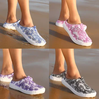 Tuščiaviduriai Iš Atsitiktinis Lauko Vandeniui Šlepetės moterų sandalai Mados Kvėpuojantis Batai Užkimšti Moterų Sandalai Ponios Paplūdimio Sandalai