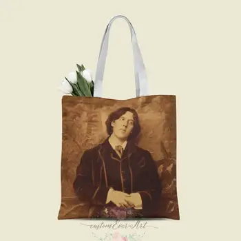 Oskaras Vaildas nešti maišą užsakymą canvas tote krepšiai moterų mokytojų Gimtadienio Maišus Dovanų Maišelis asmeninį dovanos