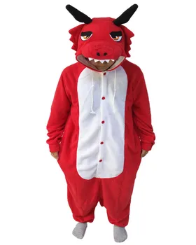 Suaugusiųjų Red Dragon Onesie Cosplay Kostiumų Pižama Sleepwear Moterims, Vyrams pijama masculino