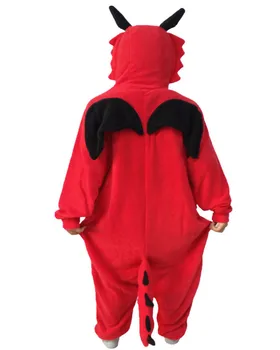 Suaugusiųjų Red Dragon Onesie Cosplay Kostiumų Pižama Sleepwear Moterims, Vyrams pijama masculino