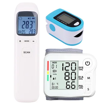 Mini Sveikatos Automatinis Kraujo Spaudimo Monitorius Sphygmomanometer Piršto Pulse Oximeter Kūno Temperatūros Termometras Ginklą Širdies Pulsas
