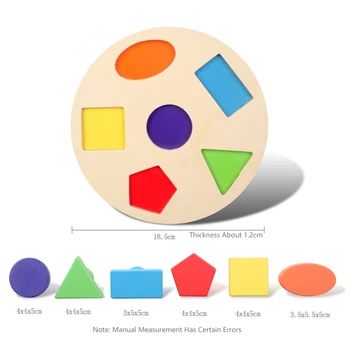18,5 cm Montessori Mediniai Žaislai, Kūdikių Švietimo Medienos Galvosūkiai Vaikams rankenos Geometrinės Formos Valdybos Atitikimo Žaidimai Vaikams Dovanos