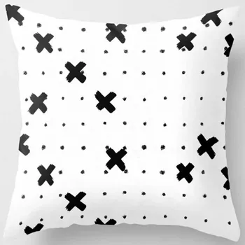 Dvigubus šonus, geometrinis modelis pagalvių užvalkalai mados grožio juoda balta pilka aikštėje pagalvių užvalkalai namų pagalvę padengti 45*45cm