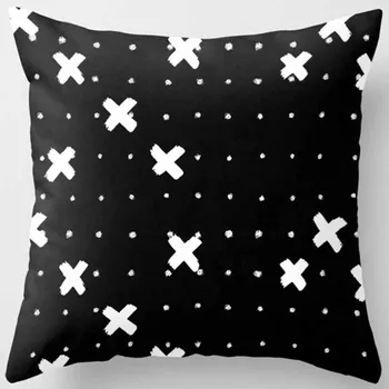 Dvigubus šonus, geometrinis modelis pagalvių užvalkalai mados grožio juoda balta pilka aikštėje pagalvių užvalkalai namų pagalvę padengti 45*45cm