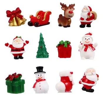 12pcs Kalėdų Micro Kraštovaizdžio Ornamentu Miniatiūros Puošmena Atsitiktiniai Modelis