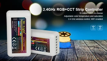 Mi Šviesos FUT039 Belaidis 2.4 G, 4-Zona, RF Wireless RGB+BMT LED Valdiklis Dimeris Lankstus 5050 RGB RGBW RGBCW Led Juostelės Žibintai