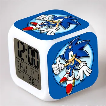 Sonic the Hedgehog Pav Colordful LED Nakties Šviesos Žaidimas Sonic Uodegos Knuckles, kad Echidna LED Laikrodis-Žadintuvas, Šviesos, Vaikams, Žaislai
