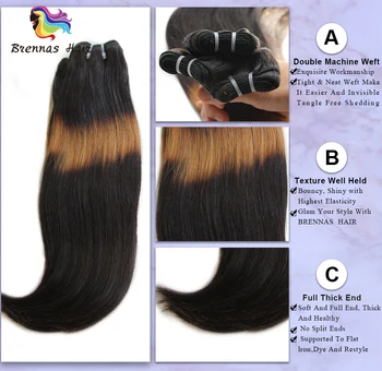3 Tonas Ombre Dvigubo Tempimo Funmi Žmogaus Plaukai Tiesūs Plaukai Kreivė Baigiasi Brazilijos Plaukų Ryšulių 1b271B Remy Human Hair 3pcs/pak