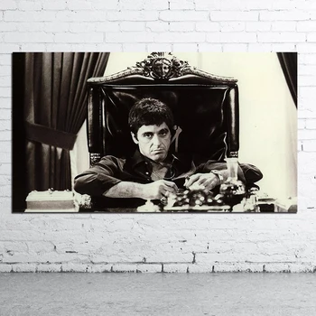 AL PACINO SCARFACE Filmo Plakatas Namų Puošybai Aliejaus Tapybai Sienos Nuotrauka už Kambarį Drobės Juoda ir Balta, Pop Art