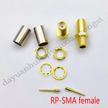 100VNT žalvario SMA female/ RP-SMA female Fiksavimo už RG8X RG-8X LMR240 Bendraašius Koaksialinis Kabelis adapteris