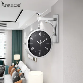 MEISD Kokybės Dervos Sienos Kabo 3D Laikrodis du kartus Pusių Kvarco Žiūrėti Sienų Apdailai Kambarį Silent Horloge Nemokamas Pristatymas Karšto