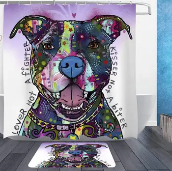 Meilė Duobės Bull Dog-Pet Dekoro Vonios kambarys Vandeniui Vaikai Dušo Užuolaidos