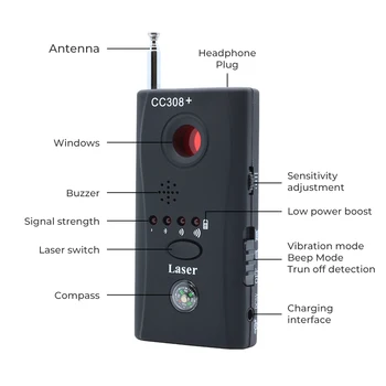 Stabdžių Tiesus, Kameros Jutiklis RF Signalo Skaitytuvas Audio GSM Klaidą Finder Jammer Garso Signalo Blokatorius