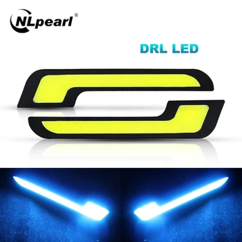 Nlpearl 2x 12V 18cm Auto COB LED DRL Žibintus (Ledo Mėlyna Balta LED Išorės Automobilio Vairuotojo Lempa Lanksti Dienos šviesą Automobilių Stilius