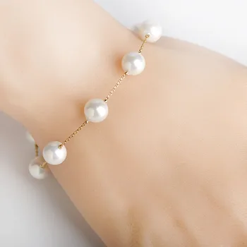 MECHOSEN Elegantiškas Imituojamas Pearl Apyrankės-Reguliuojamas Ilgis Moterų Žavesio Dovanų Šalis Suknelė Fine Jewelry Pulseiras riverdale