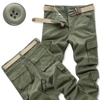 Rudenį Vyrų Karinis Taktinis Krovinių Kelnės Lauko Laipiojimo Kovoti su Multi-kišenės, Skalbimo Prarasti Armijos Žalioji Ilgos Kelnės Atsitiktinis