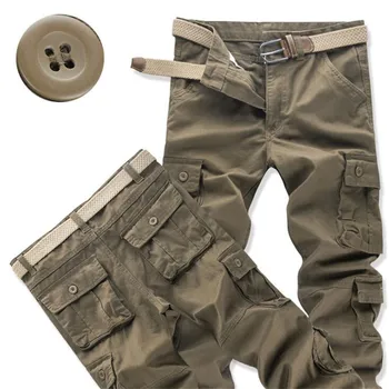 Rudenį Vyrų Karinis Taktinis Krovinių Kelnės Lauko Laipiojimo Kovoti su Multi-kišenės, Skalbimo Prarasti Armijos Žalioji Ilgos Kelnės Atsitiktinis