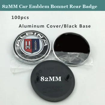 100vnt Aukštos Kokybės ABS NAUJAS 82MM Priekinis Dangtis Ženklelis Emblema Galiniai Kamieno Logotipą, E46 E30 E34 E39 E60 E36 E38 M3 M5 M6 Etiketės kepurės