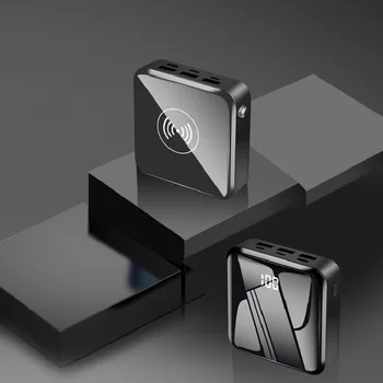 10000mAh Wireless Power Bank Nešiojamų Išorės Baterija Mini Poverbank 3 Įvesties ir Išvesties Veidrodis Scren Telefono Įkrovimo PowerBank