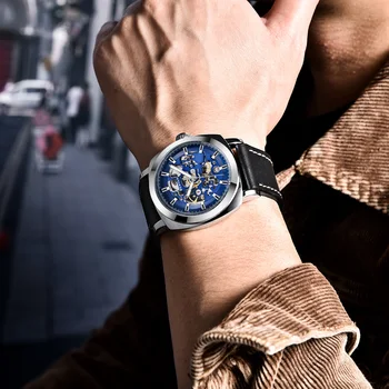 BENYAR Top Brand Prabangūs vyriški Laikrodžiai Verslo Automatinis Mechaninis laikrodis Vyrams, Vandeniui Sporto Rankiniai Laikrodžiai Relogio Masculino
