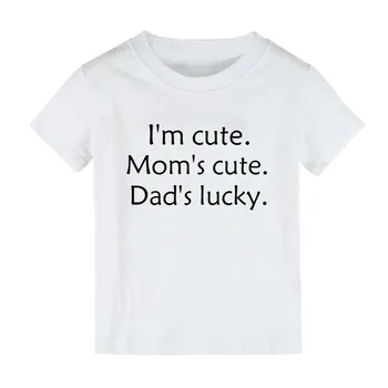 Esu miela mama, mielas tėti yra laimingas Vaikai marškinėlius Berniukui, Mergina marškinėliai Vaikams, Vaikiška Drabužius Juokinga Tumblr Viršuje Tees Lašas Laivas CZ-30