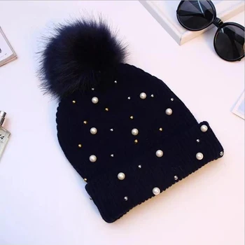 Žiemos Moteris Kailio Zawalcowany adata Pp skrybėlę Žiemos Skrybėlę Moterų Girl 's Hat Megzti Beanies Bžūp Skrybėlę Storio Moterų Skullies Beanies