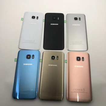 S7 Baterija, galinis Dangtelis Stiklo Samsung Galaxy S7 G930 G930F SM-G930F S7 Krašto G935F G935 Atgal Baterijos Dangtelis Stiklo Korpusas