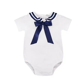 Kūdikių kostiumai, Kūdikių drabužiai, vaikiški drabužiai mielas karinio jūrų Laivyno trikampis grynos medvilnės suknelė baby girl šluostės
