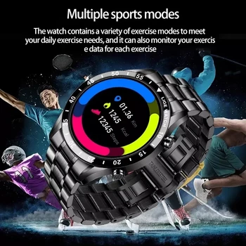 LIGE 2020 Naujo Prabangaus prekės ženklo vyrai laikrodžiai Plieno juosta Fitneso žiūrėti, Širdies ritmas, kraujo spaudimas Aktyvumo seklys Smart Watch Vyrams