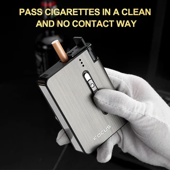 2in1 Automatinis Cigarečių Atveju Gali būti Įdiegta Lengvesni 10vnt Cigarečių Talpos Metalinė Dėžutė Geriausių Dovanų Dalykėlių Vyrams