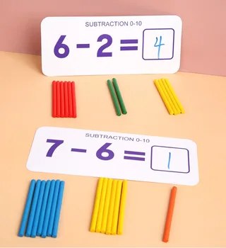 Montessori Ugdymo Matematikos Žaislai Nušvitimą Ugdymo Kortelės Lentos Medinės Skaičiavimo Lazdelės To Atimti Žaislą